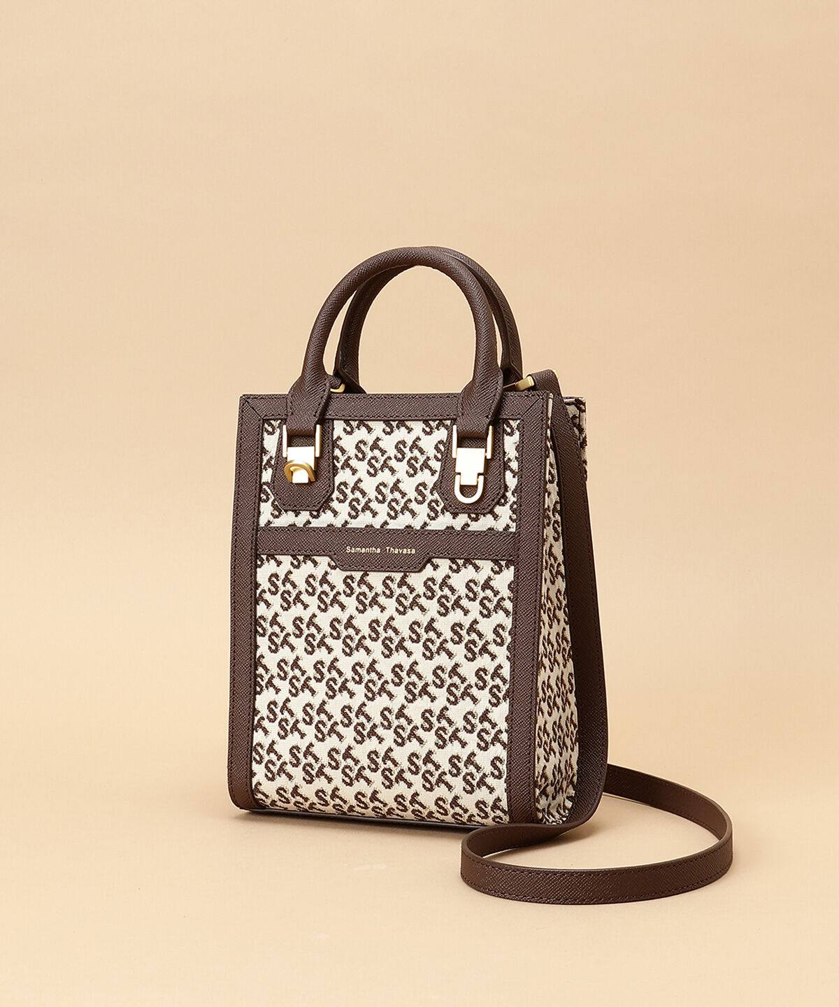 Samantha Thavasa「ST Jacquard シルエット 縦型スクエアトートバッグ」|トートバッグ|