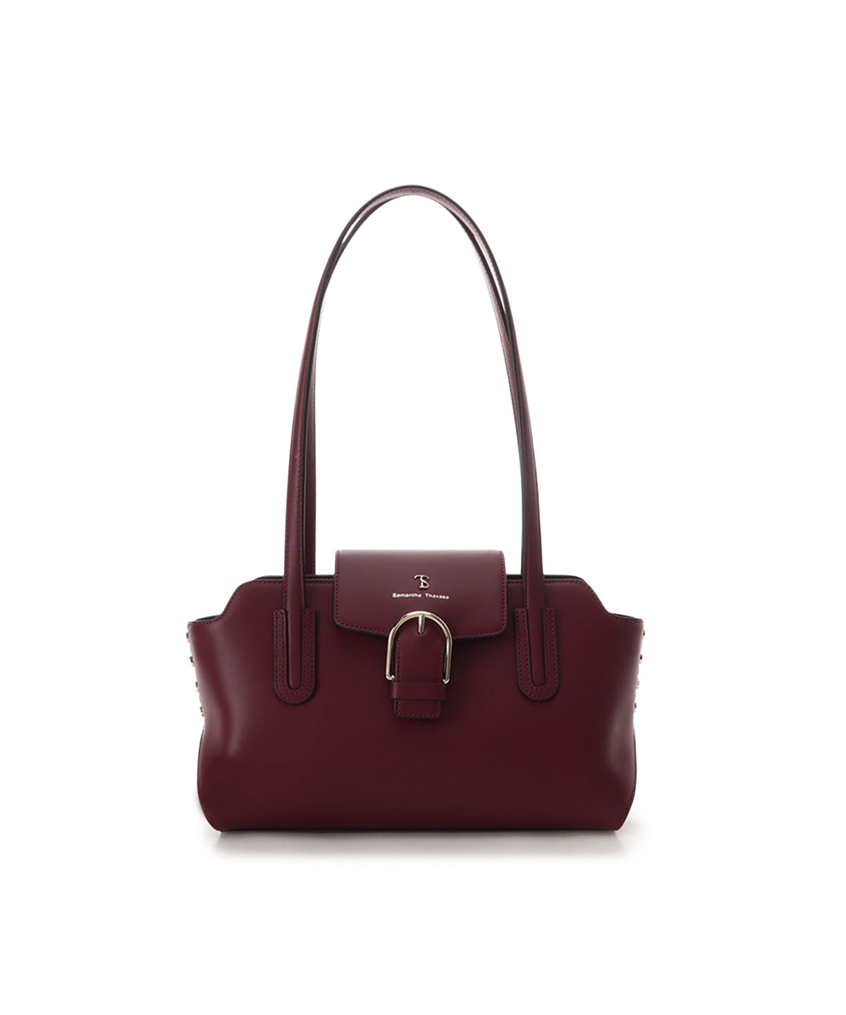 Samantha Thavasa「レザーサイドスタッズハンドバッグ」|ハンドバッグ|ワインレッド