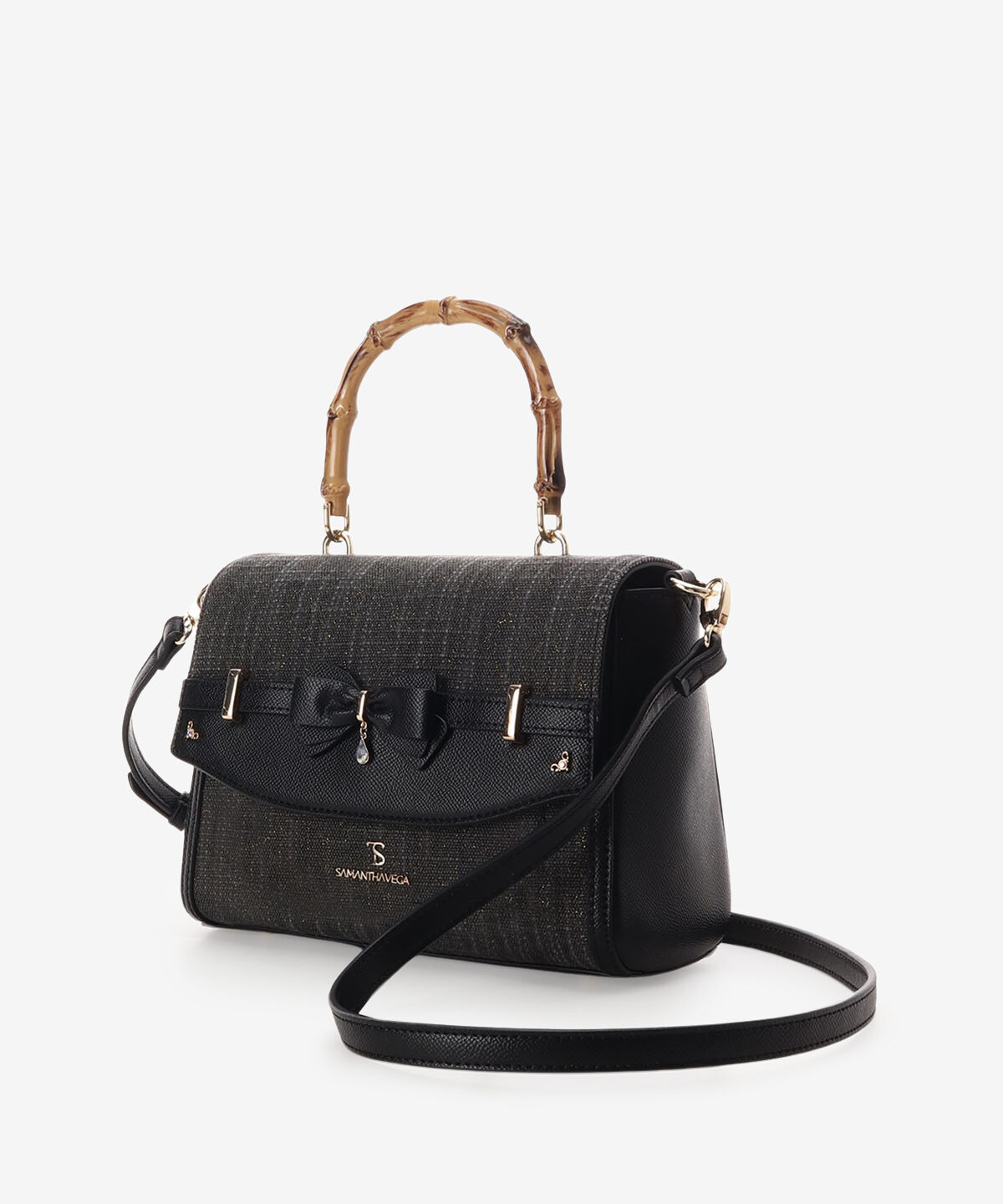 Samantha Vega「マテリアルアクセントリボンショルダーバッグ」|ショルダー・メッセンジャー|