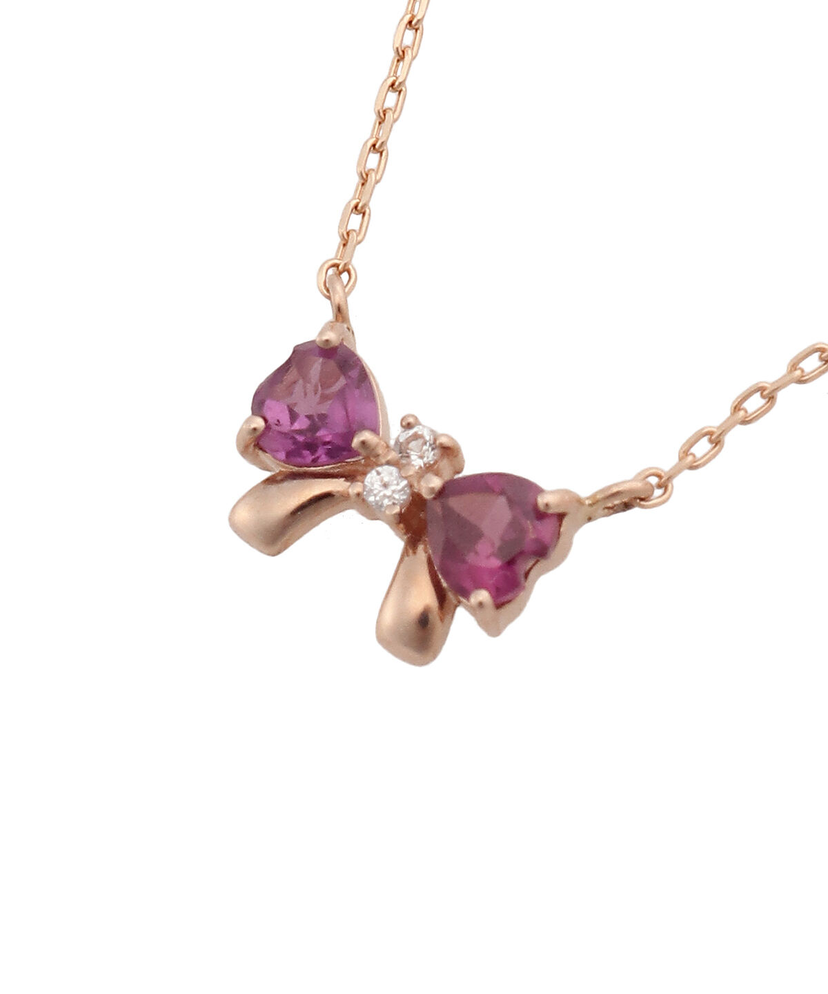 Samantha Tiara「K10PG リボンネックレス≪1月 誕生石≫」|ネックレス|