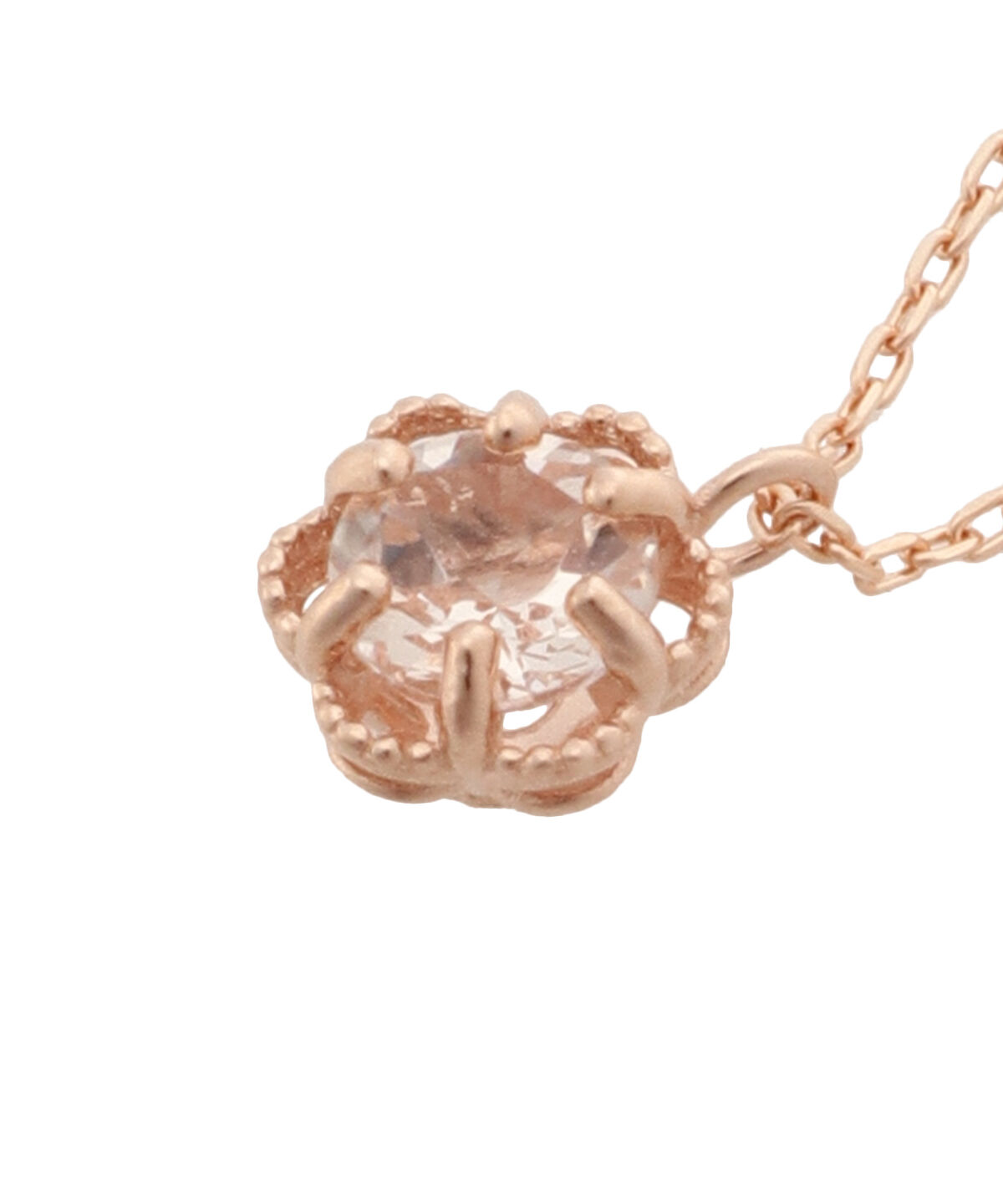 Samantha Tiara「K10PG モルガナイトフラワーモチーフネックレス≪4月 誕生石≫」|ネックレス|