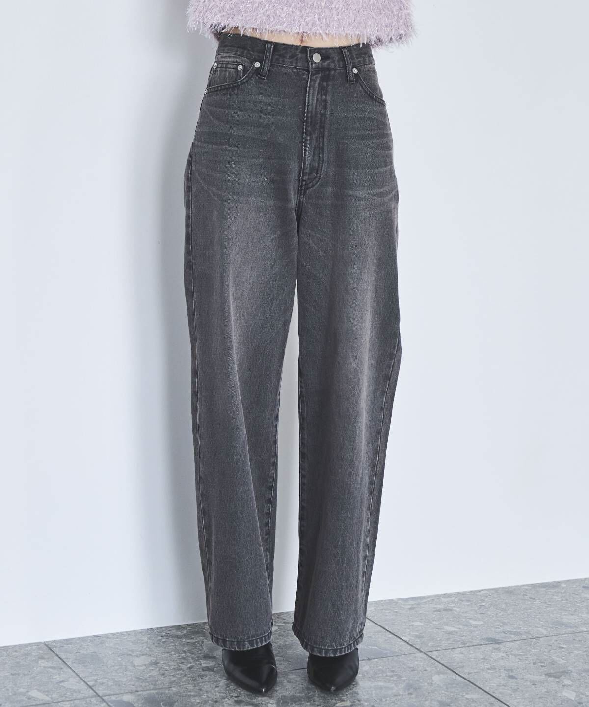 アンドクチュール「デニムバギーパンツ」|その他|ブラック