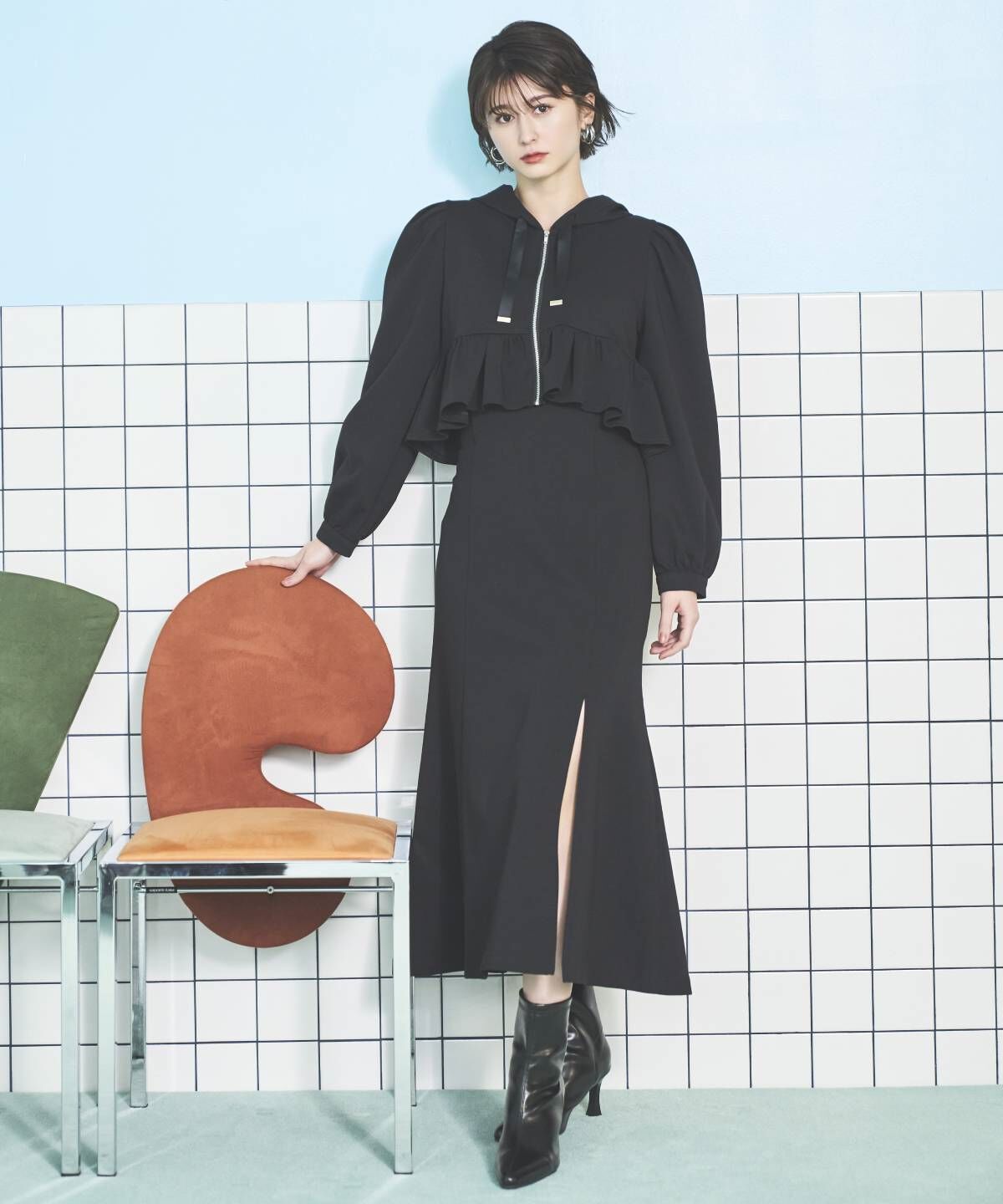 アンドクチュール「ペプラムパーカーセットアップ」|ワンピース|