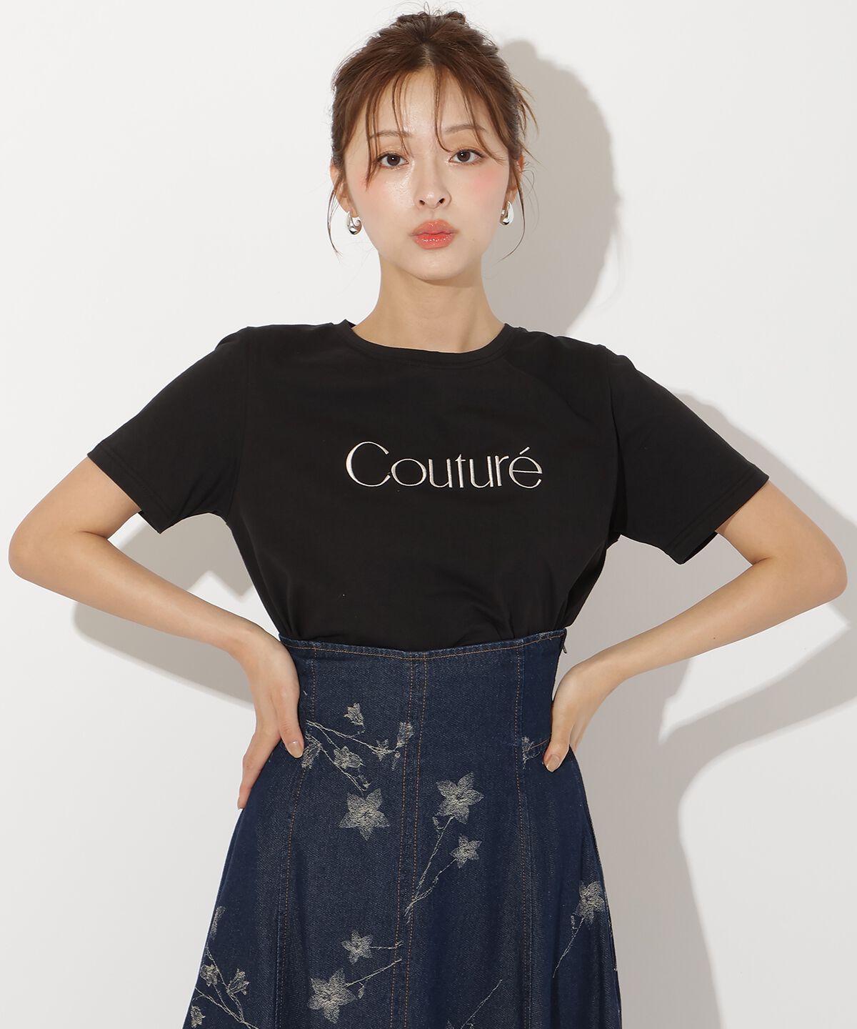 アンドクチュール「COUTURE 刺繍Tシャツ」|Tシャツ・カットソー|