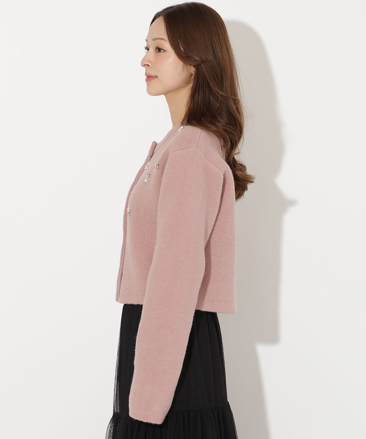 アンドクチュール「ビジュー付きニットカーディガン」|カーディガン|