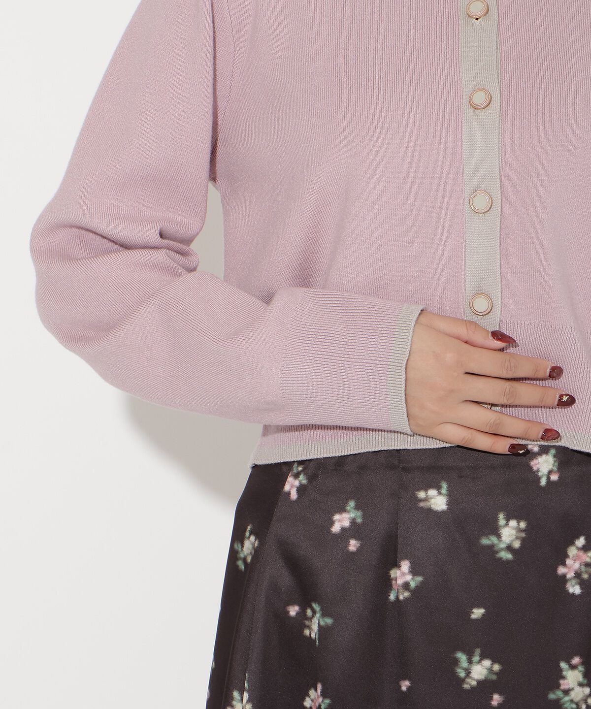 アンドクチュール「配色カーディガン」|カーディガン|