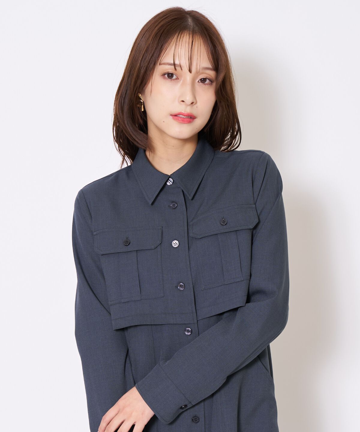 アンドクチュール「サファリシャツワンピース」|ワンピース|