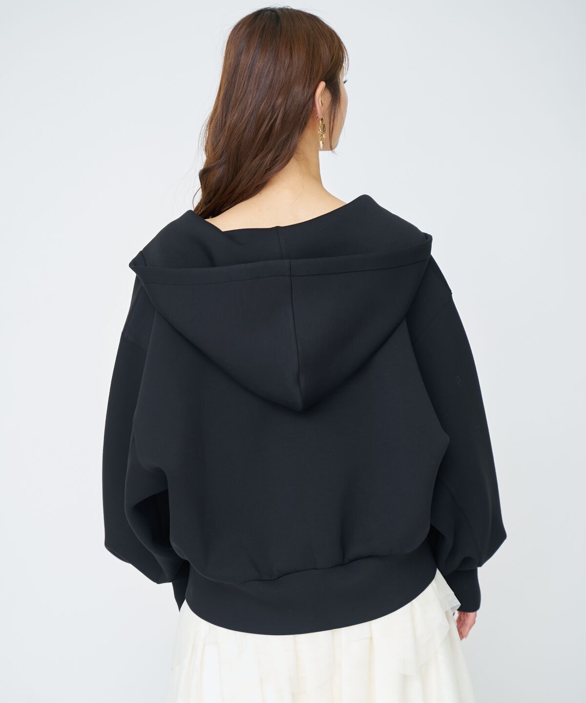 アンドクチュール「ロゴ刺繍ボンディングZIPパーカー」|パーカー|