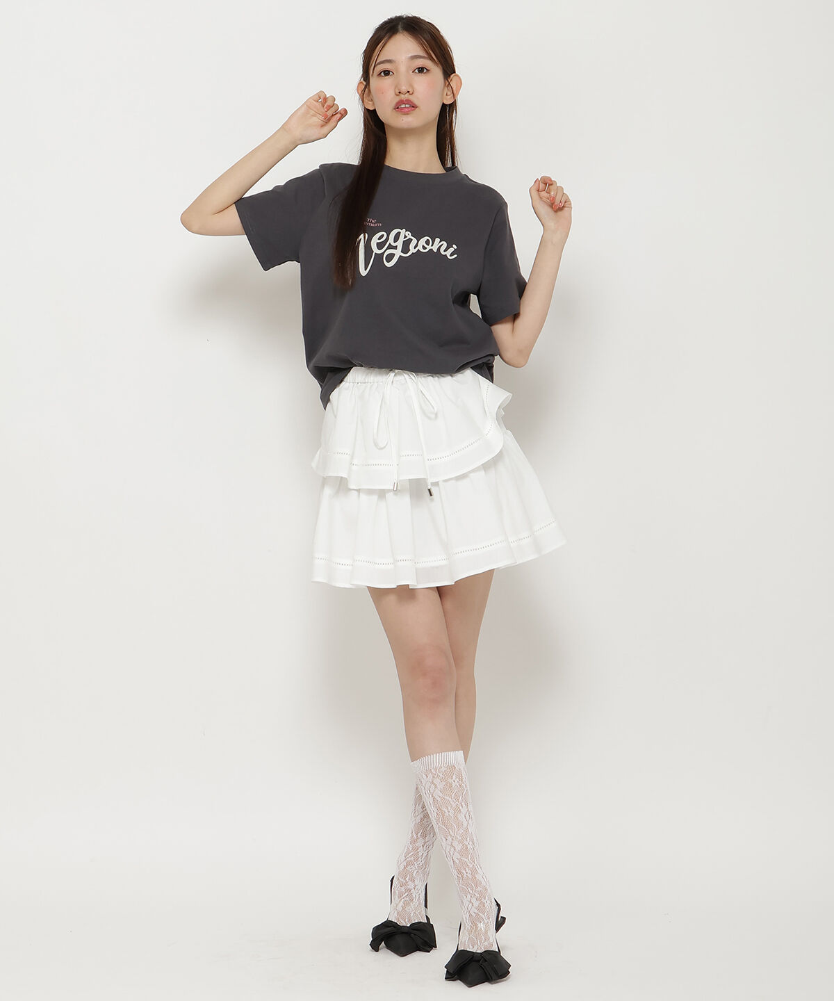 REDYAZEL「コットンフリルミニスカート」|フレア|