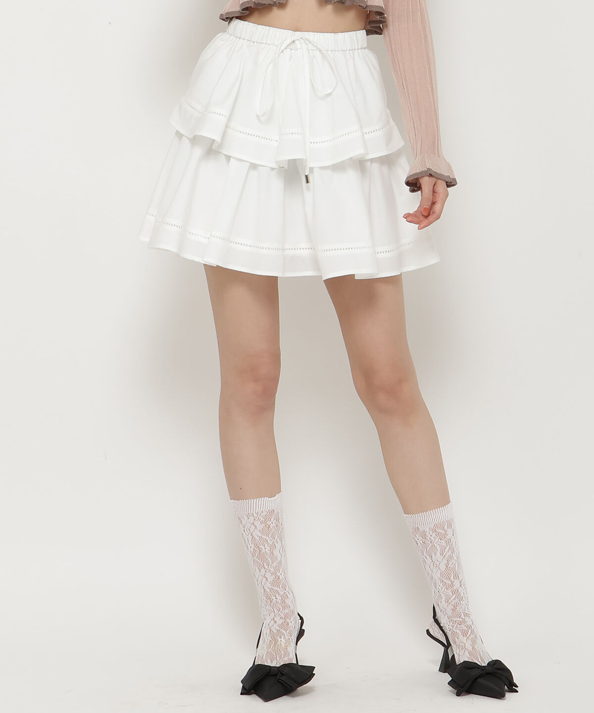 REDYAZEL「コットンフリルミニスカート」|フレア|