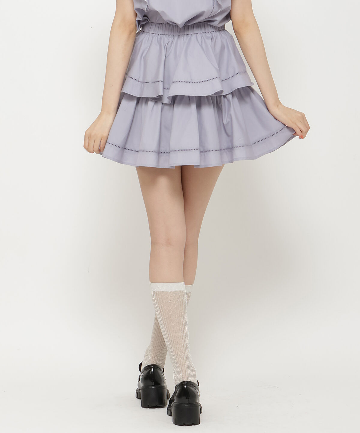 REDYAZEL「コットンフリルミニスカート」|フレア|