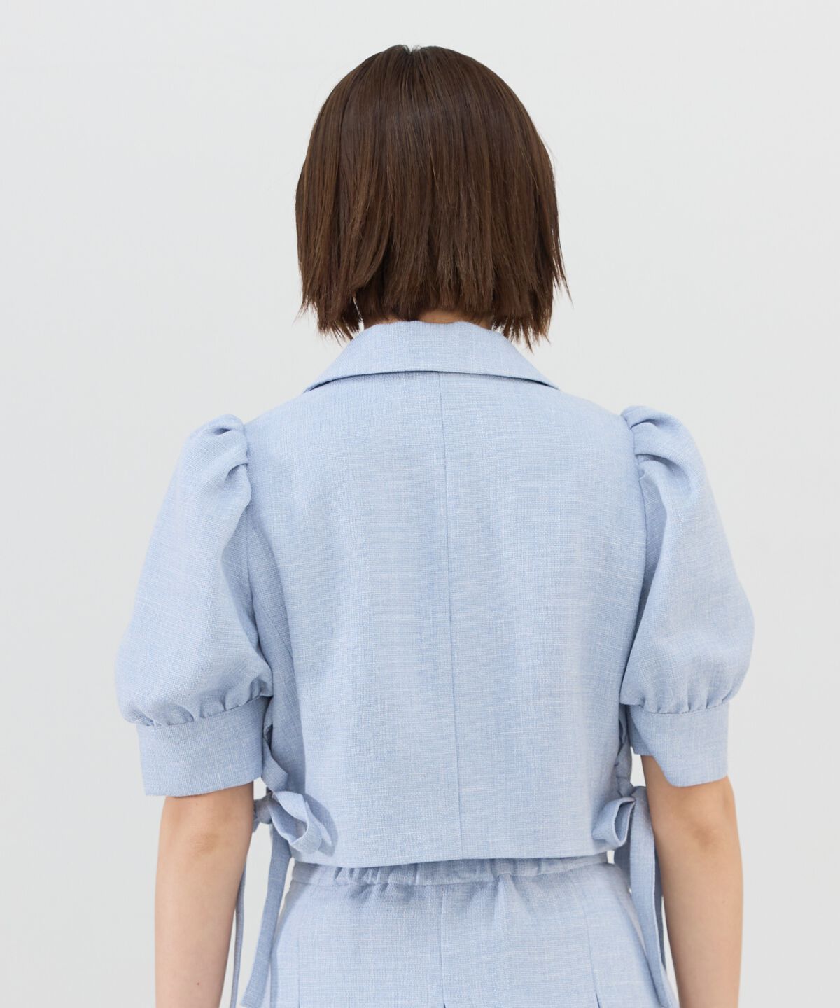 REDYAZEL「サイドレースアップ半袖ショートジャケット」|テーラードジャケット|