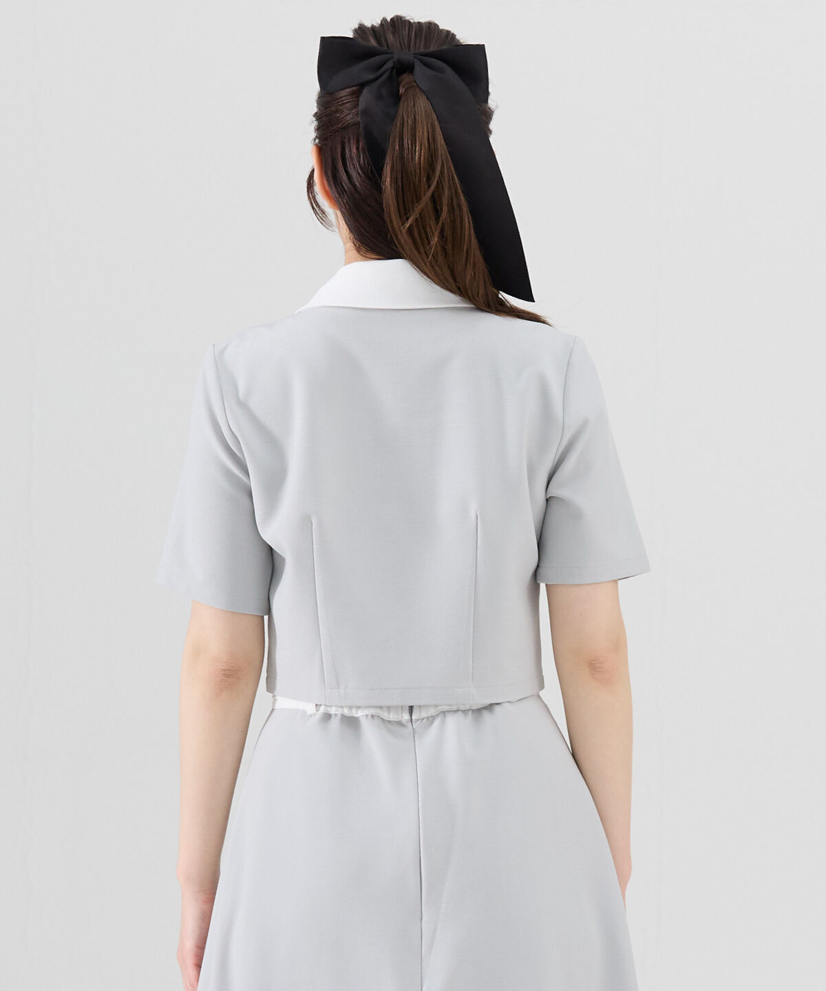 REDYAZEL「バイカラー半袖ショートジャケット」|テーラードジャケット|