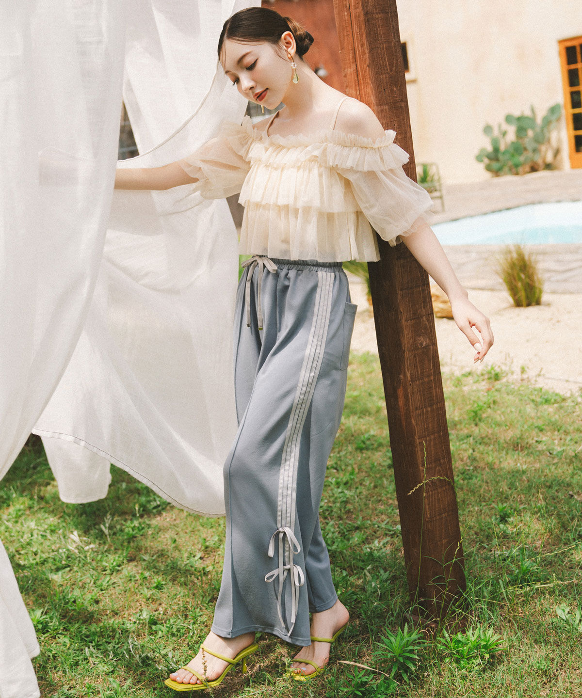 REDYAZEL「ダブルリボンラインイージーパンツ」|その他|