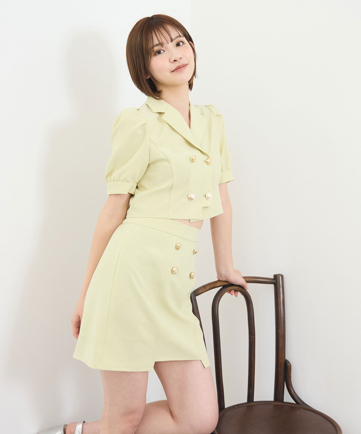 REDYAZEL「レイヤードダブルショートジャケット」|テーラードジャケット|ミント