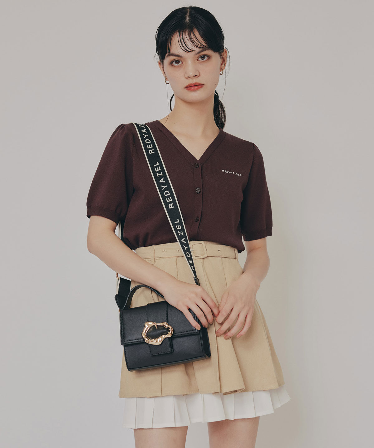 REDYAZEL「バックルデザインロゴストラップミニバッグ」|ショルダー・メッセンジャー|