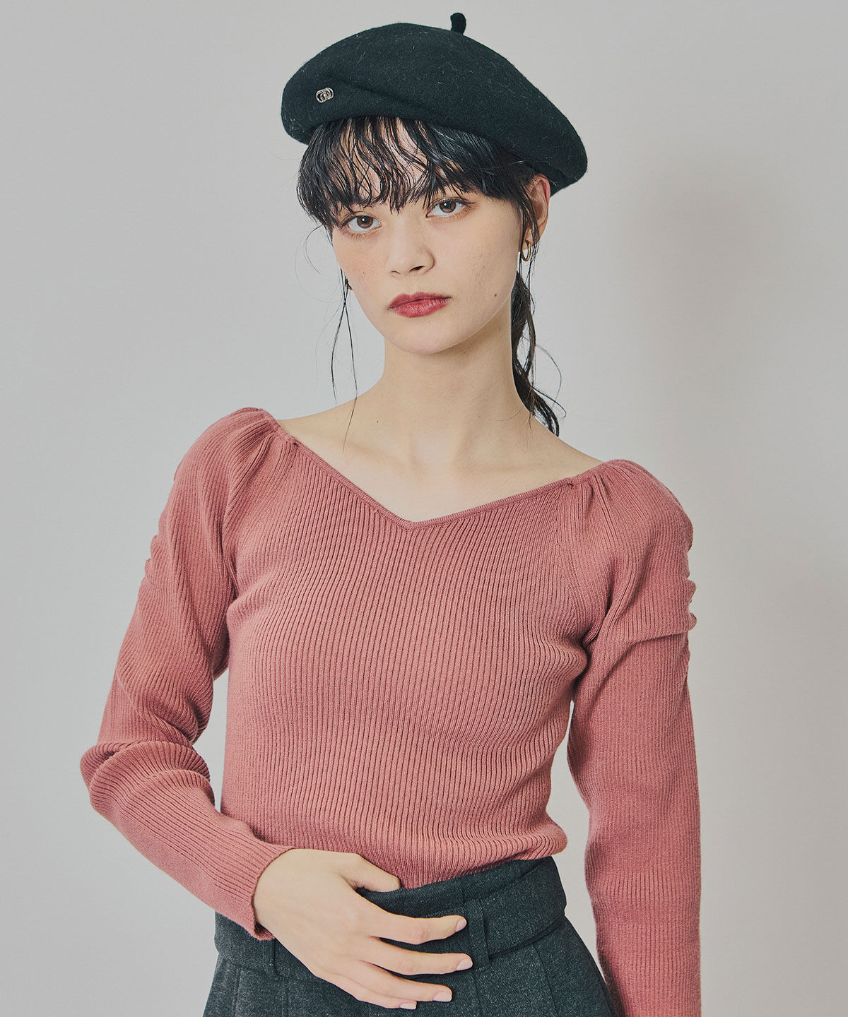 REDYAZEL「4wayリブニットトップス」|ニット・セーター|オレンジ