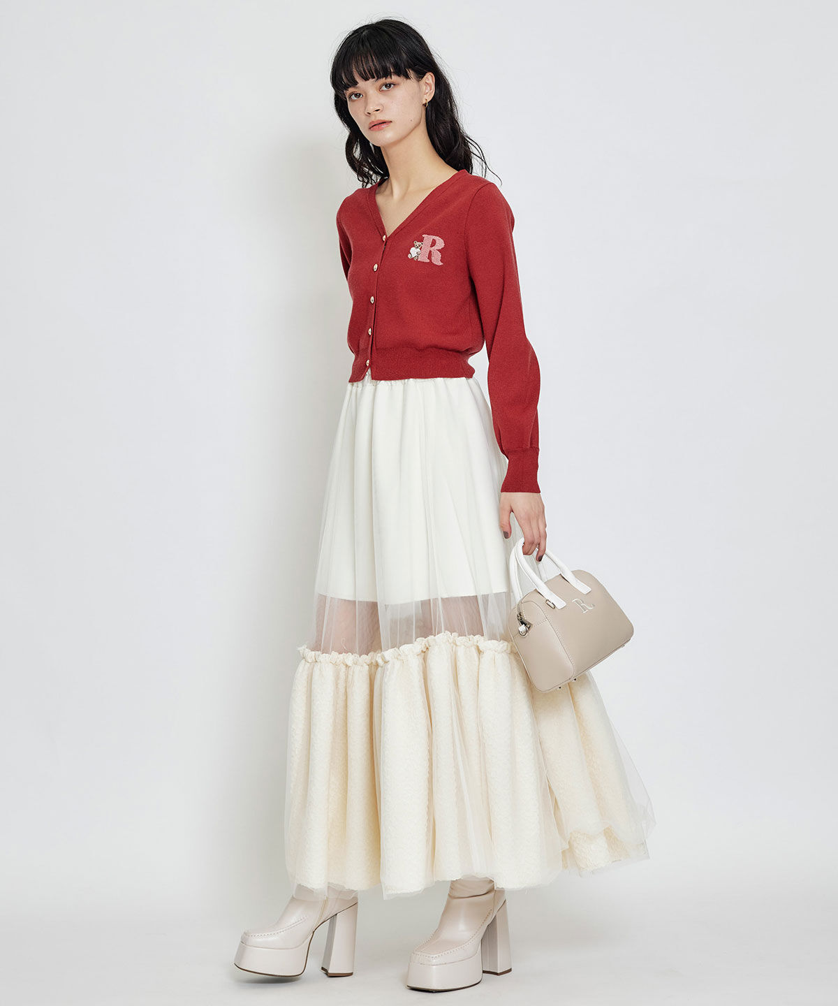 REDYAZEL「AzelyハートVネックカーディガン」|カーディガン|