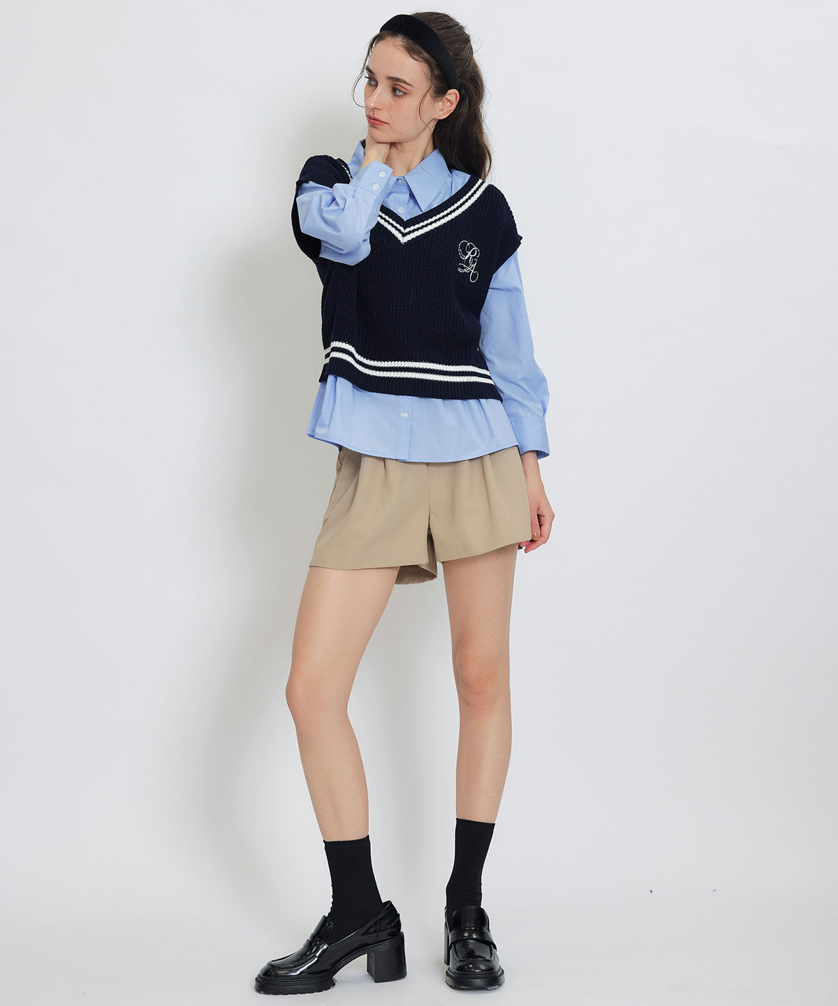 REDYAZEL「ベーシックタックショートパンツ」|キュロット|