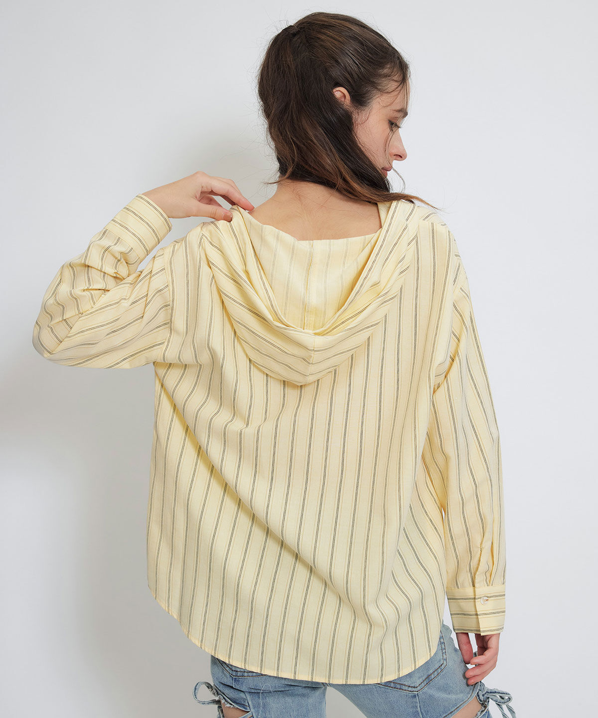 REDYAZEL「Azelyハートストライプフードシャツブラウス」|シャツ・ブラウス|