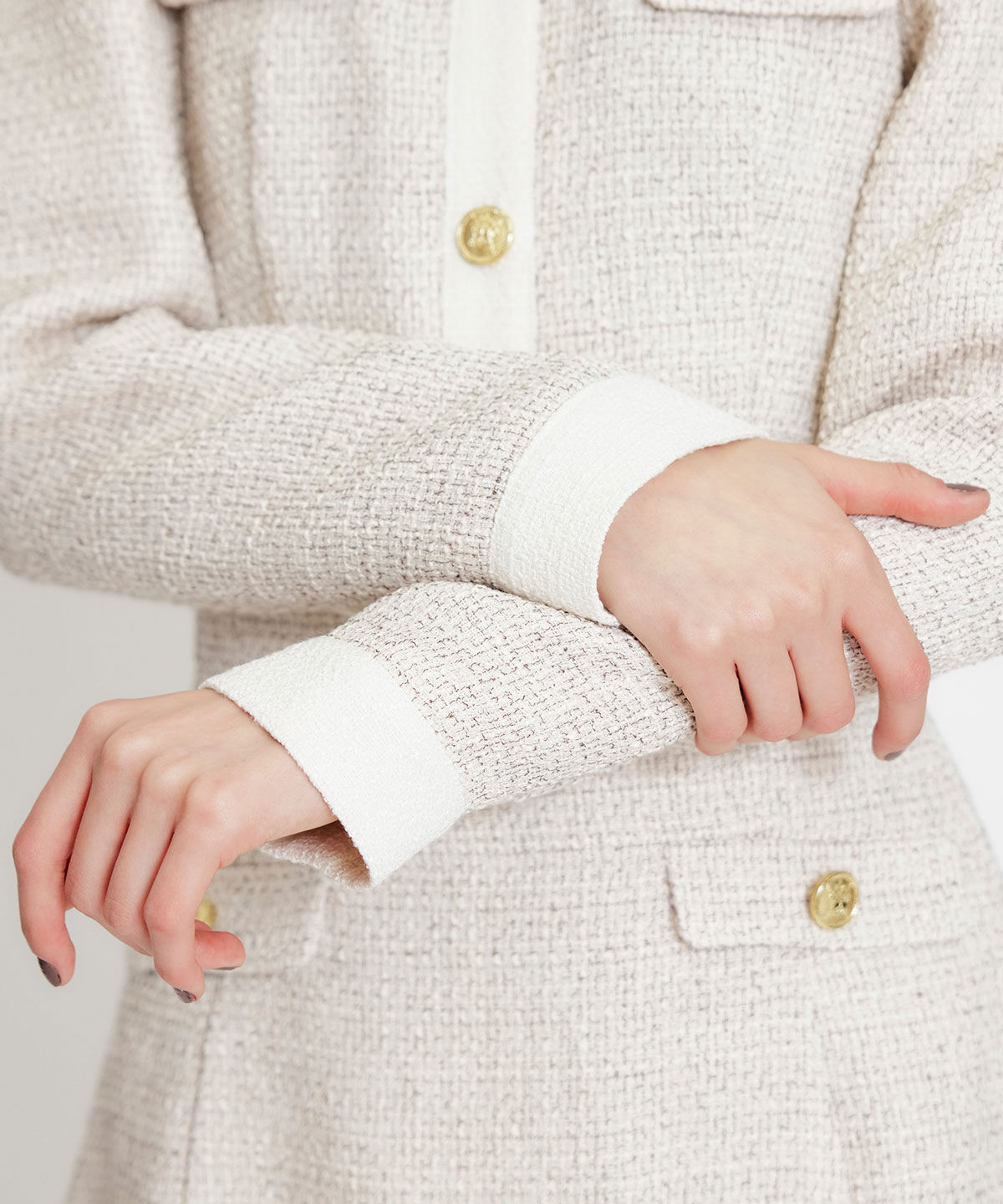 REDYAZEL「スプリングツイードノーカラージャケット」|ノーカラージャケット|