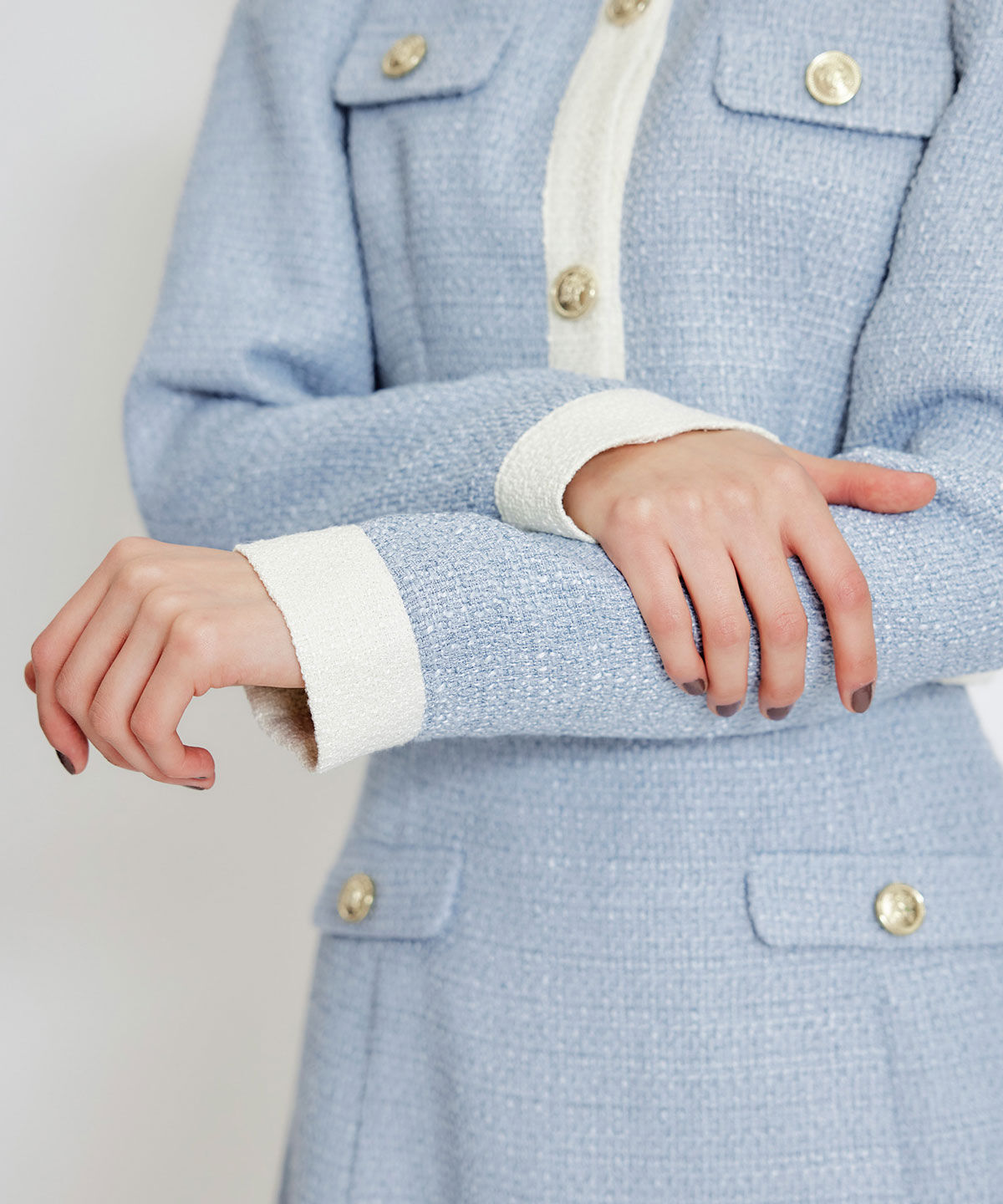 REDYAZEL「スプリングツイードノーカラージャケット」|ノーカラージャケット|