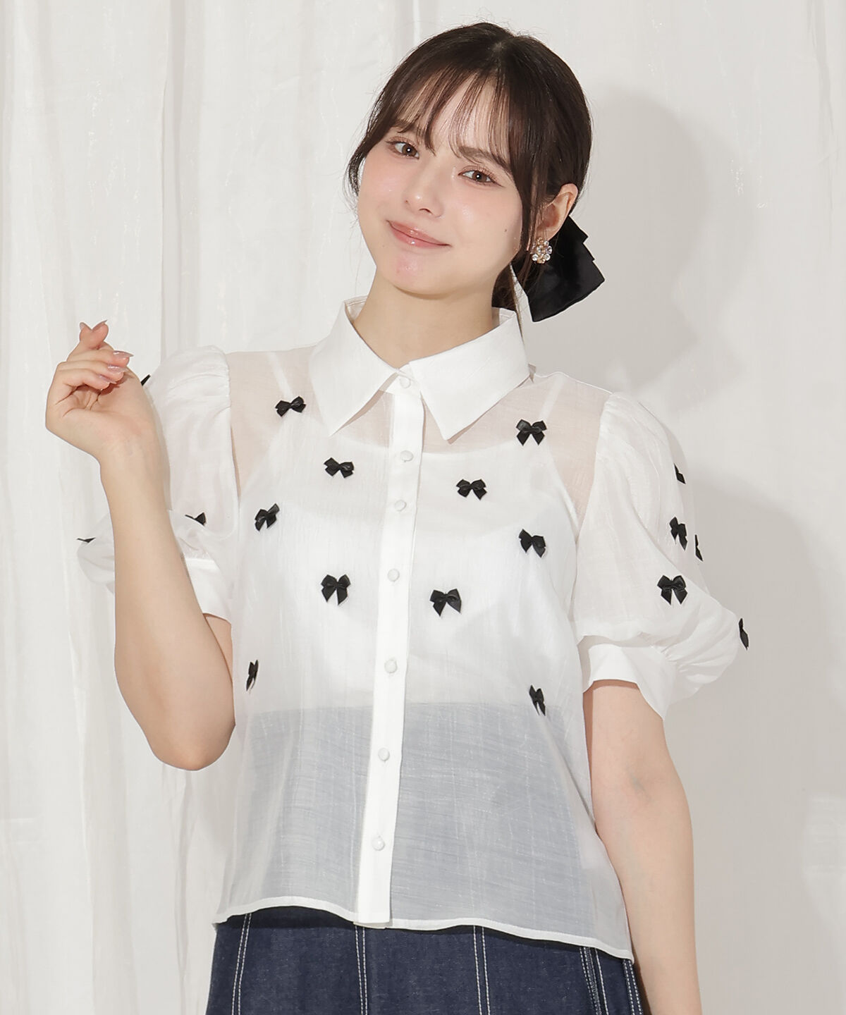 WILLSELECTION「リボンシアーブラウス」|シャツ・ブラウス|