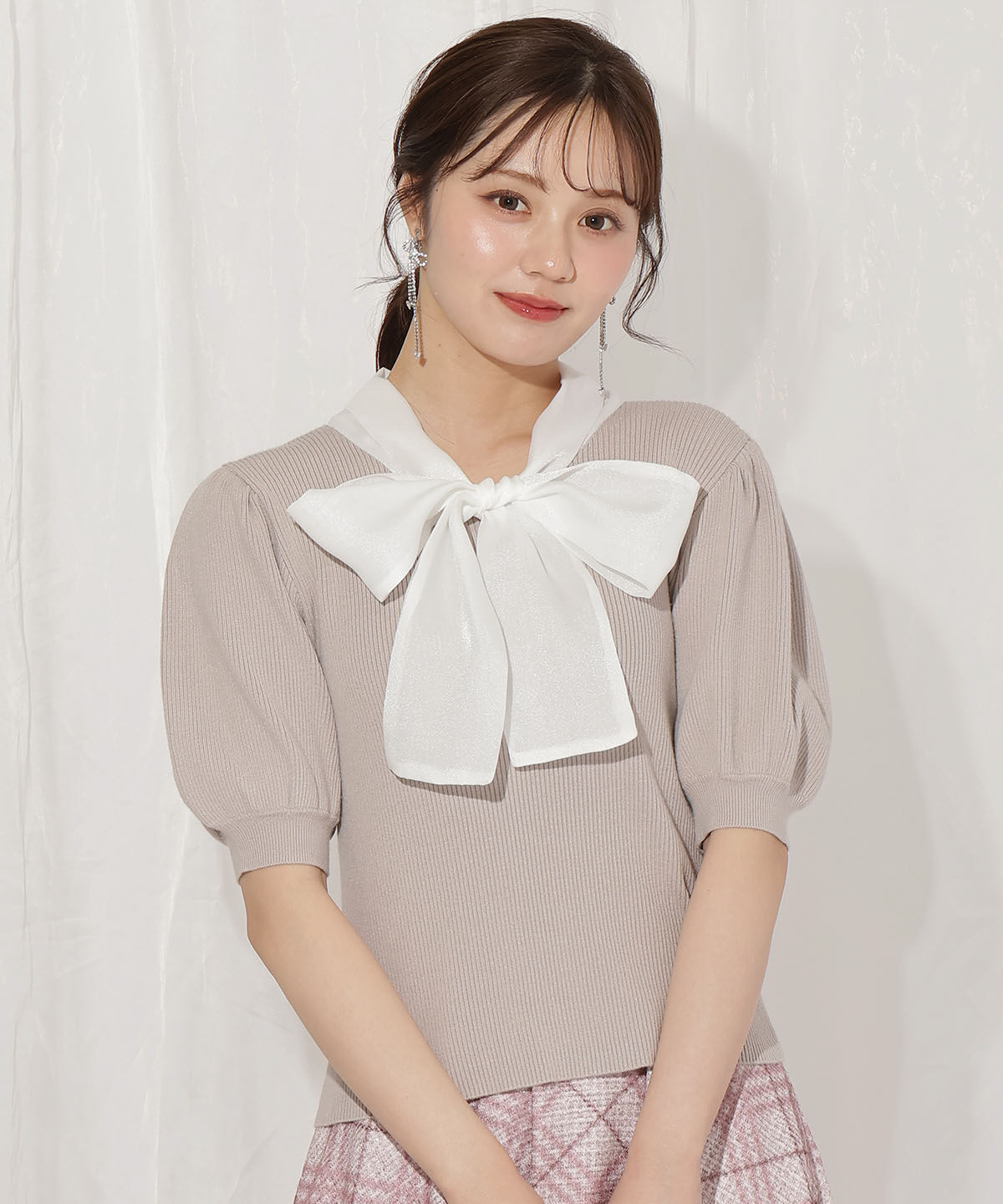 WILLSELECTION「シアーリボンパフニット」|ニット・セーター|