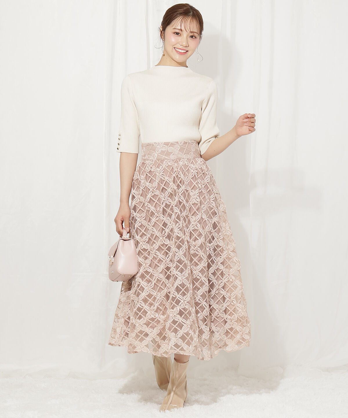 WILLSELECTION「袖口ボタンボトルネックリブニット」|ニット・セーター|