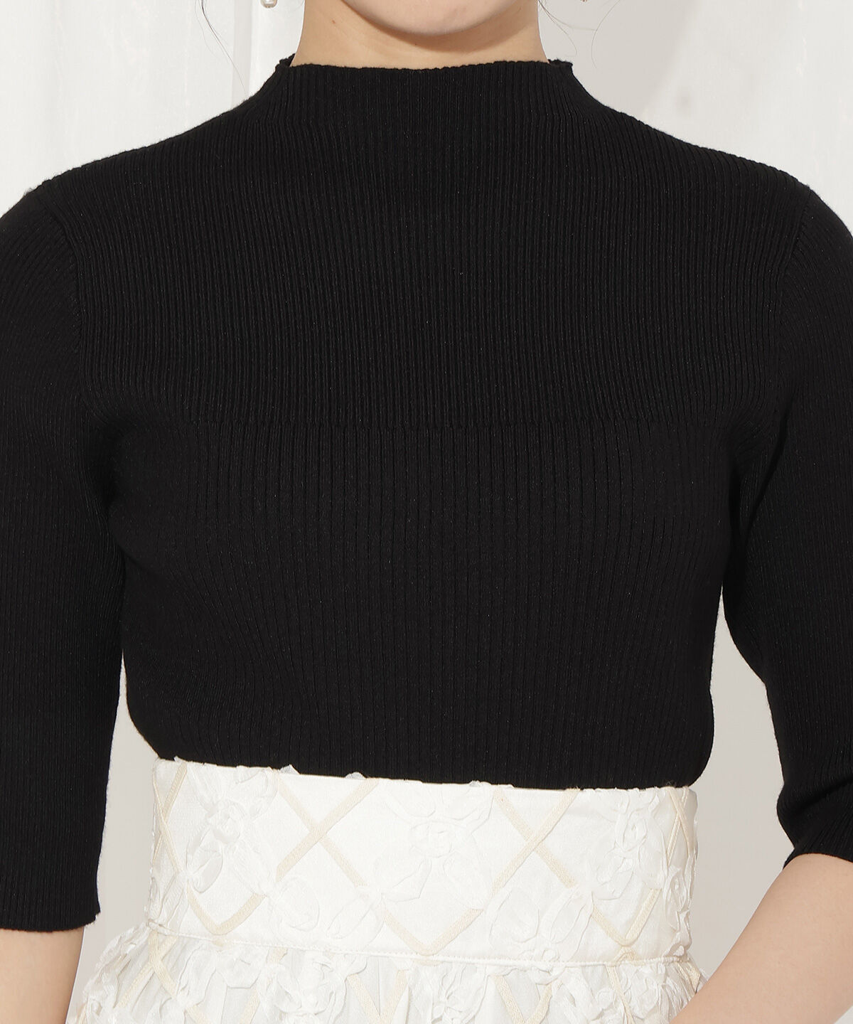 WILLSELECTION「袖口ボタンボトルネックリブニット」|ニット・セーター|