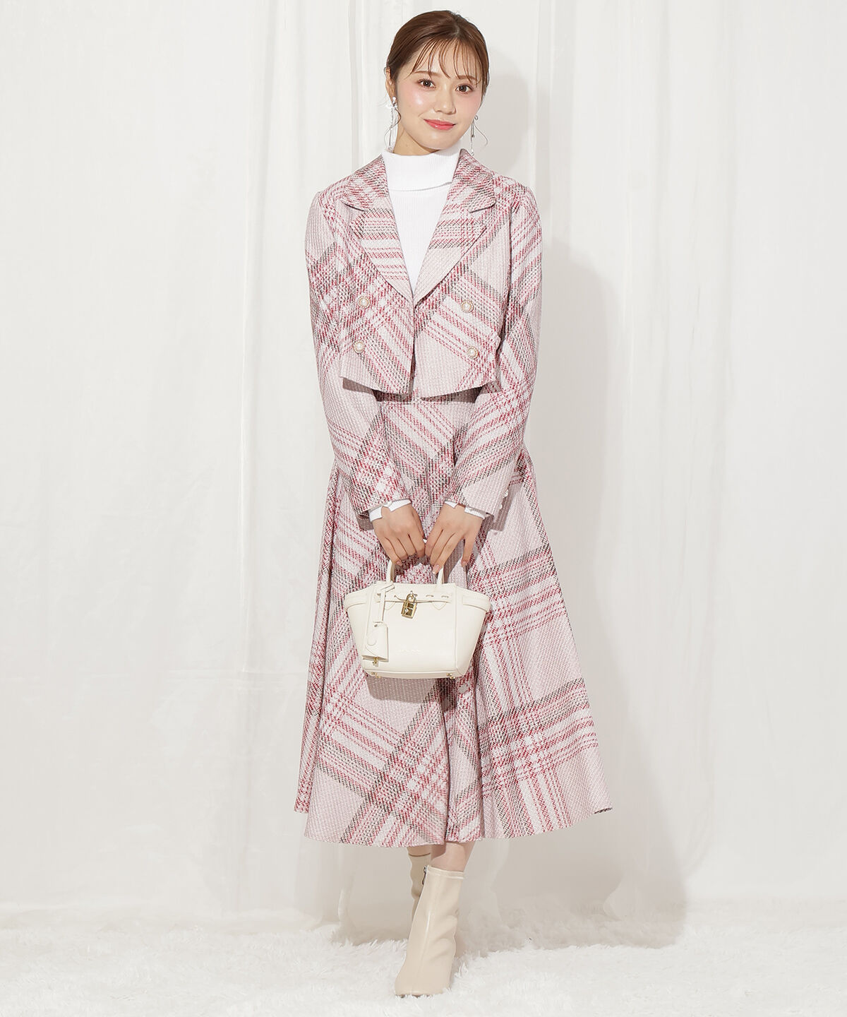 WILLSELECTION「ツイードチェックショートジャケット」|テーラードジャケット|