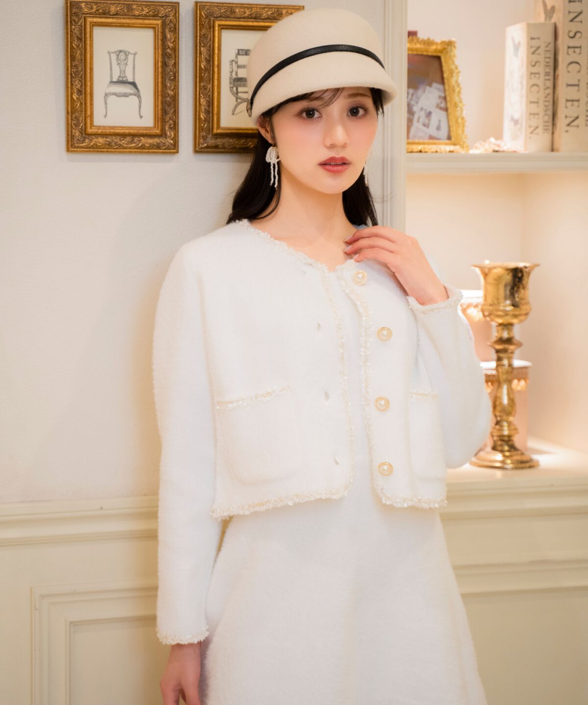 WILLSELECTION「ブレード付きフェザーヤーンジャケット&times;ワンピース」|ワンピース|