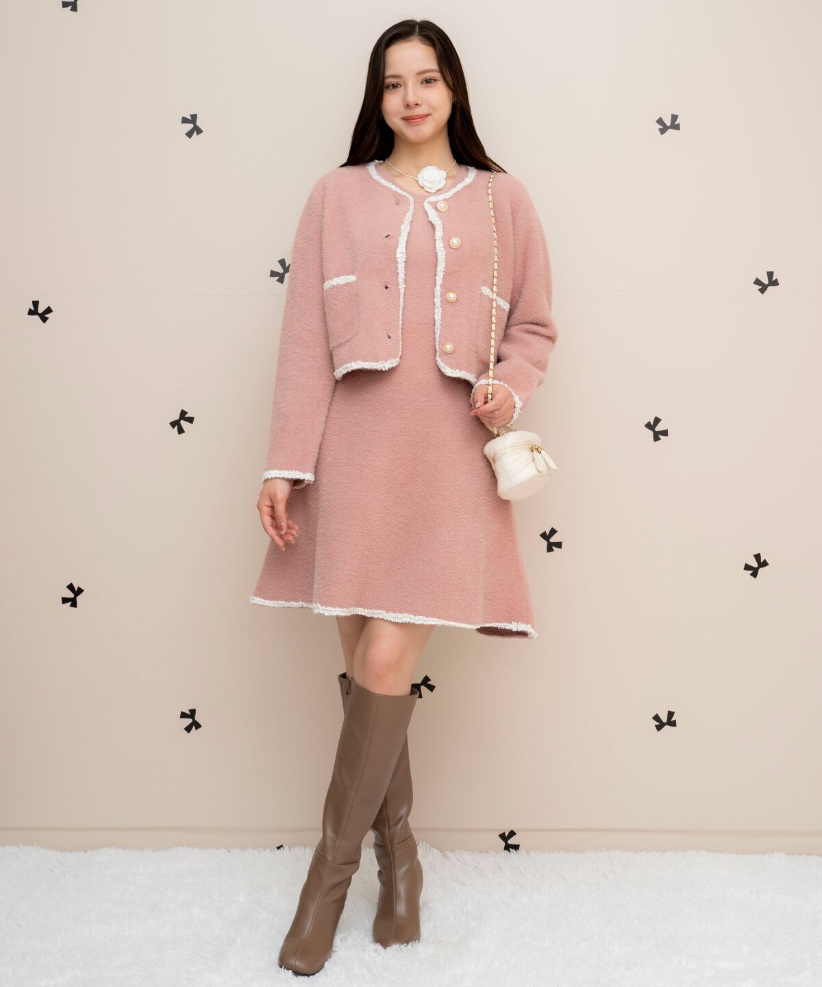 WILLSELECTION「ブレード付きフェザーヤーンジャケット&times;ワンピース」|ワンピース|