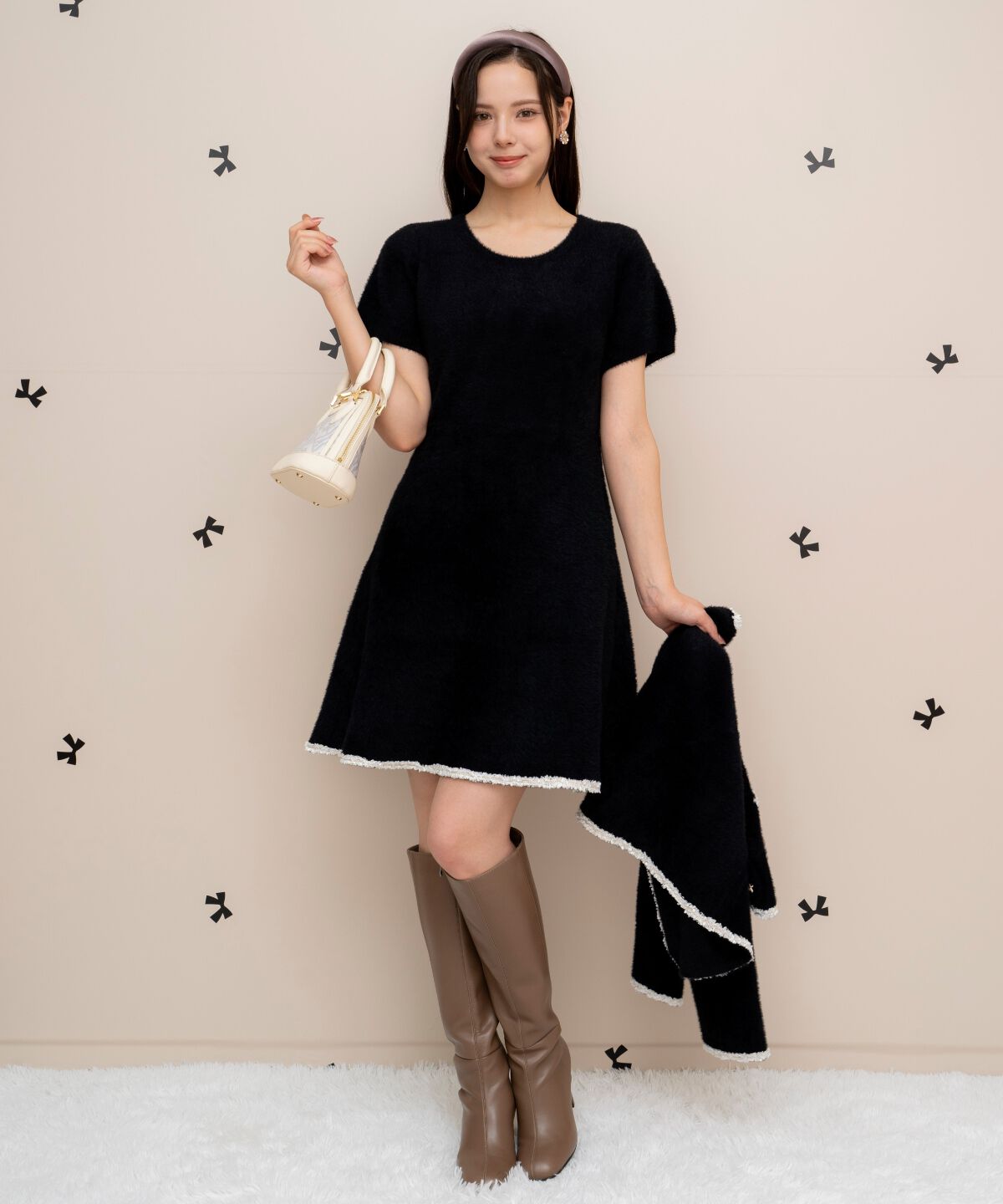 WILLSELECTION「ブレード付きフェザーヤーンジャケット&times;ワンピース」|ワンピース|