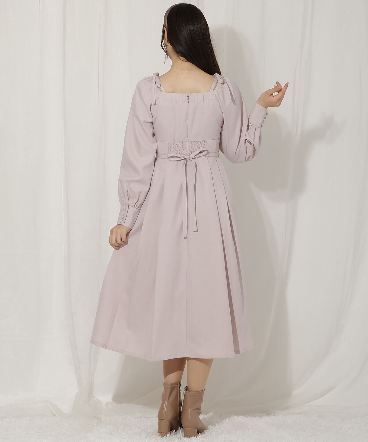 WILLSELECTION「ショルダーリボンタックフレアワンピース」|ワンピース|