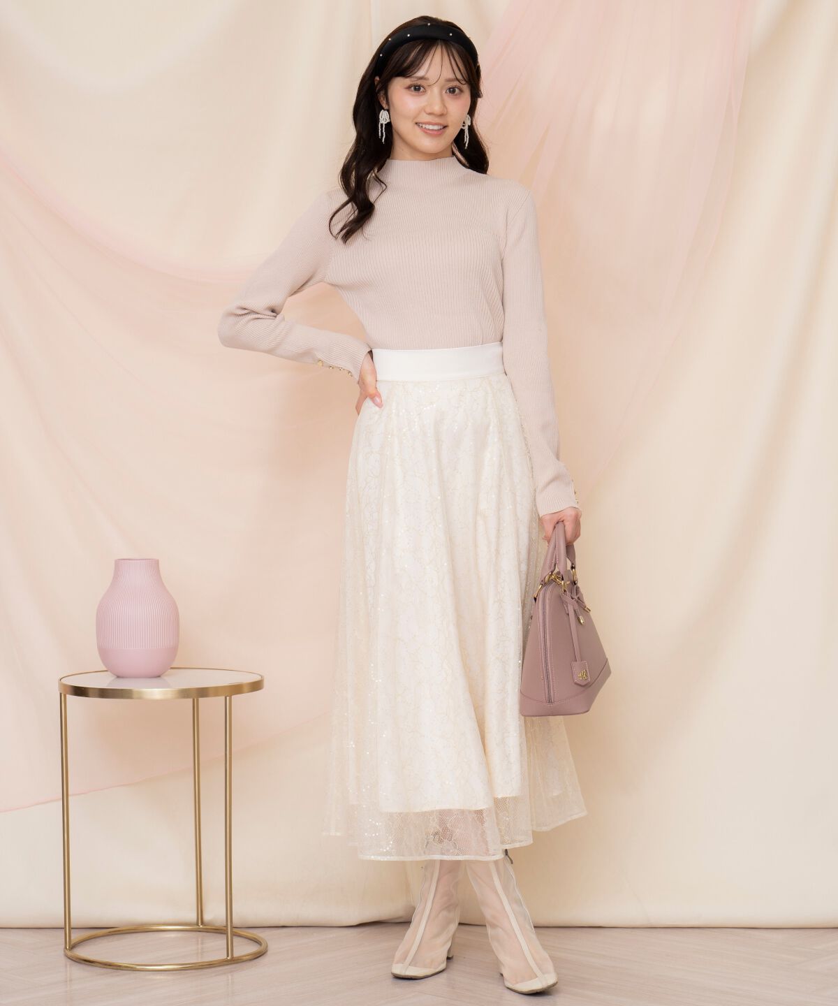 WILLSELECTION「袖口ボタンボトルネックリブニット」|ニット・セーター|