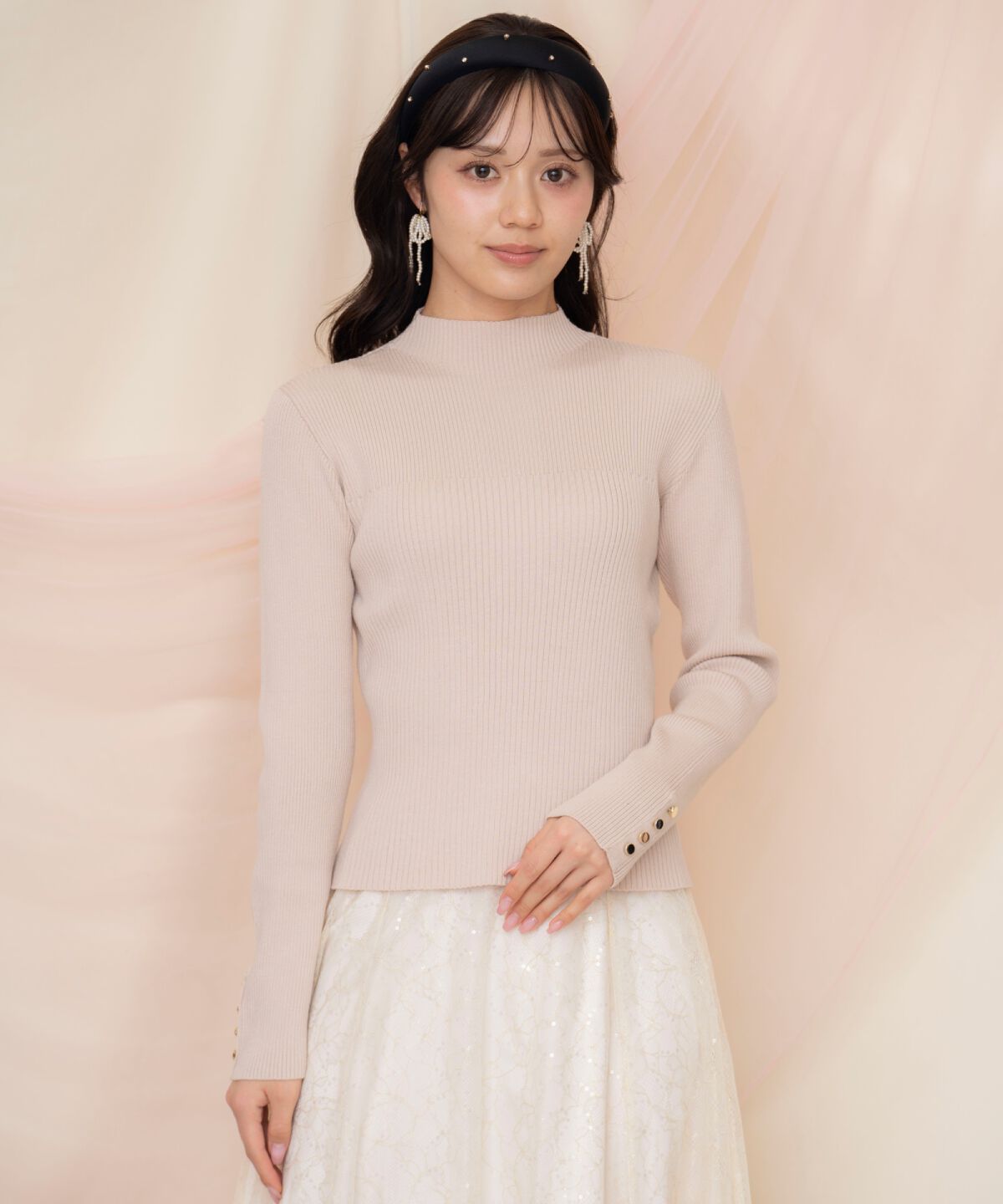 WILLSELECTION「袖口ボタンボトルネックリブニット」|ニット・セーター|