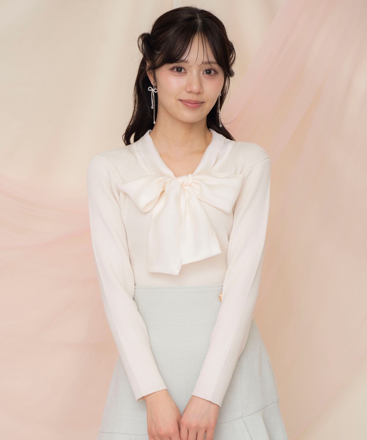 WILLSELECTION「シアーリボンタイプルオーバー」|ニット・セーター|