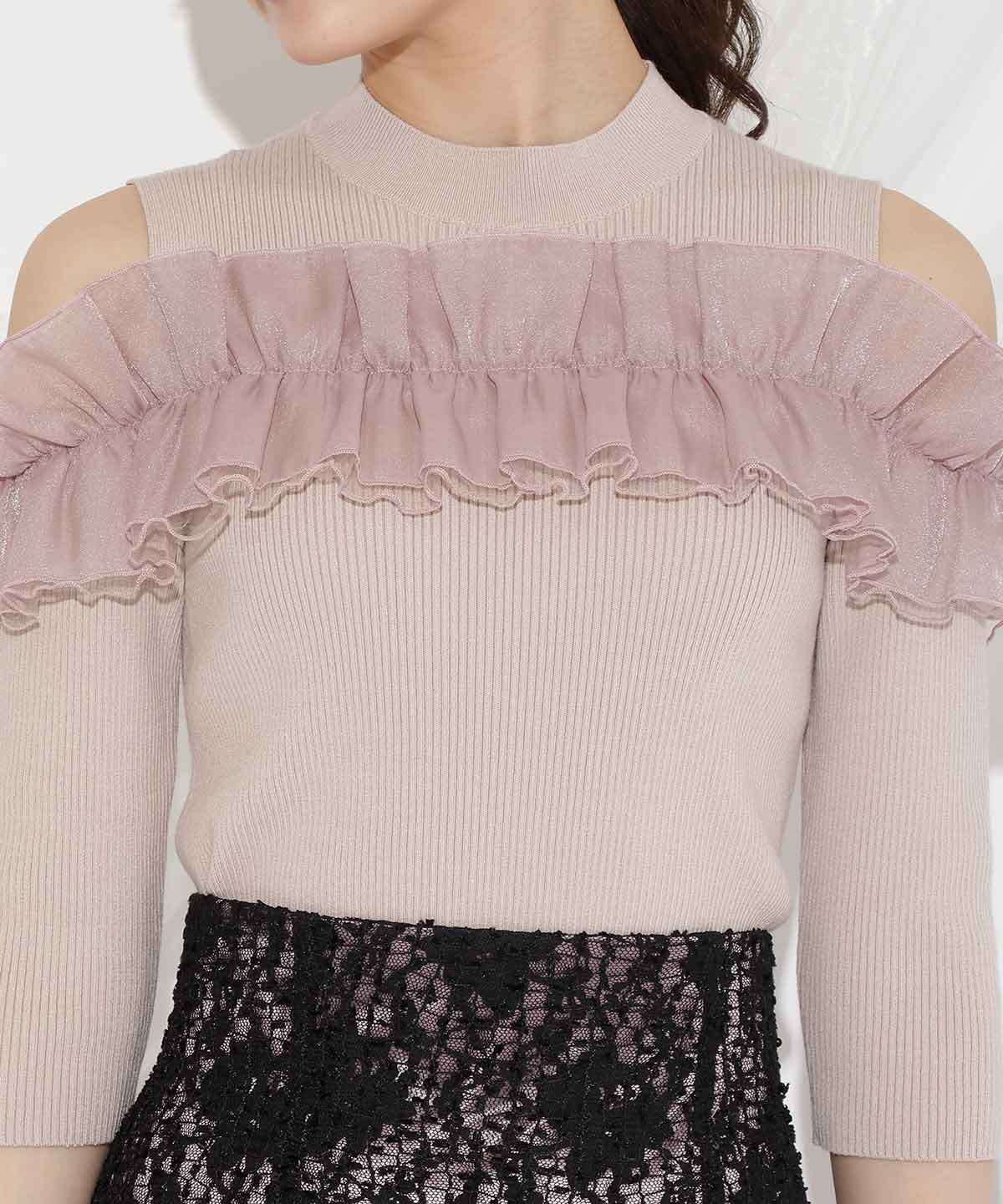 WILLSELECTION「フリルドッキングリブニット」|ニット・セーター|