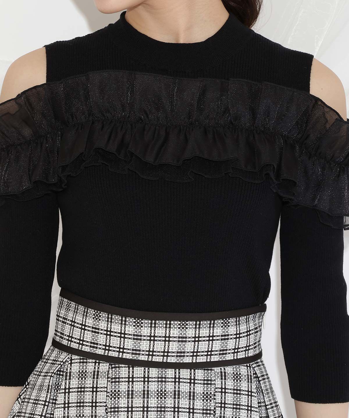 WILLSELECTION「フリルドッキングリブニット」|ニット・セーター|