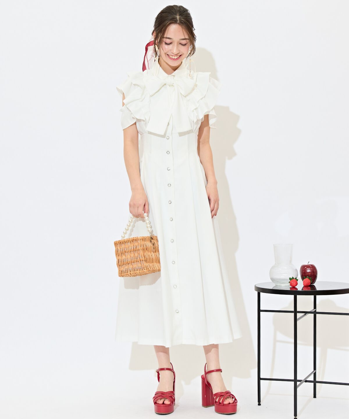 WILLSELECTION「ラッフルスリーブリボンタイワンピース」|ワンピース|