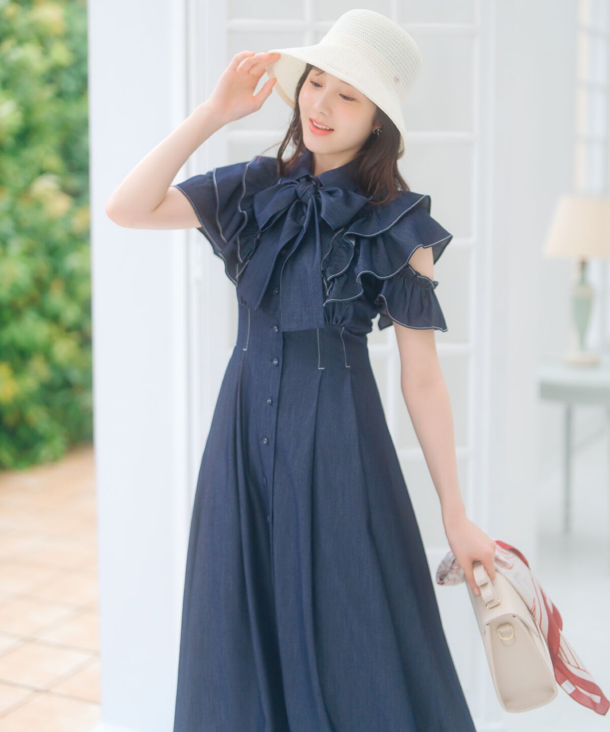 WILLSELECTION「ラッフルスリーブリボンタイワンピース」|ワンピース|