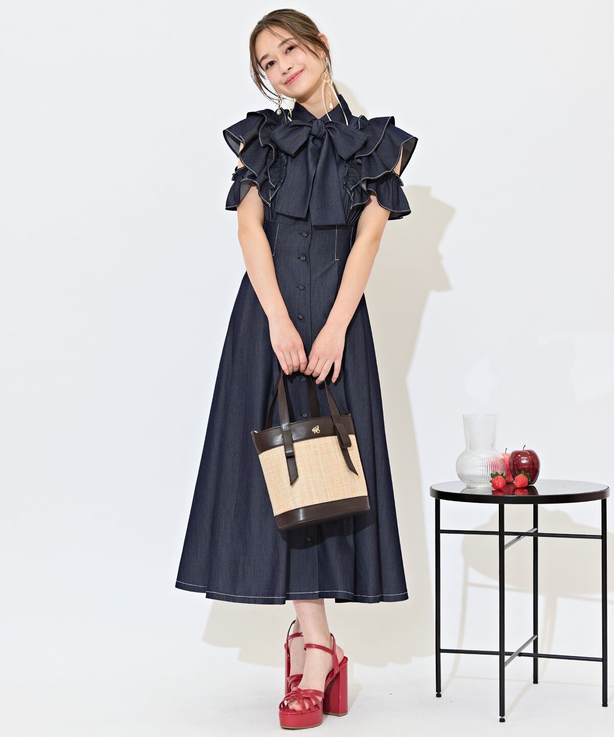 WILLSELECTION「ラッフルスリーブリボンタイワンピース」|ワンピース|