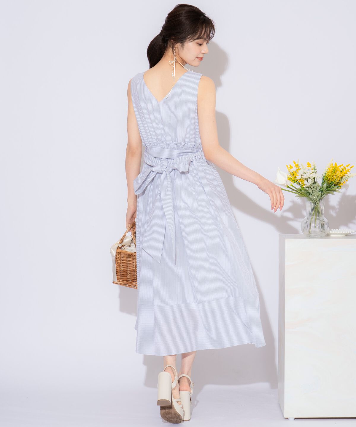 WILLSELECTION「ウエストシャーリングストライプワンピース」|ワンピース|