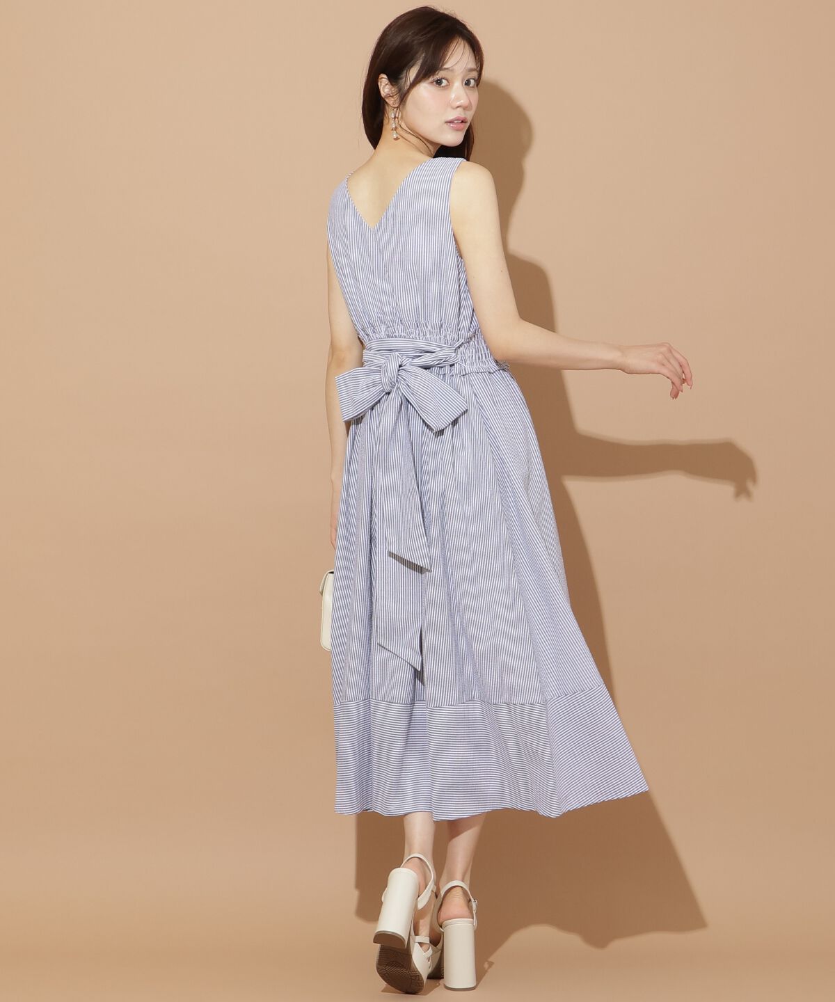 WILLSELECTION「ウエストシャーリングストライプワンピース」|ワンピース|