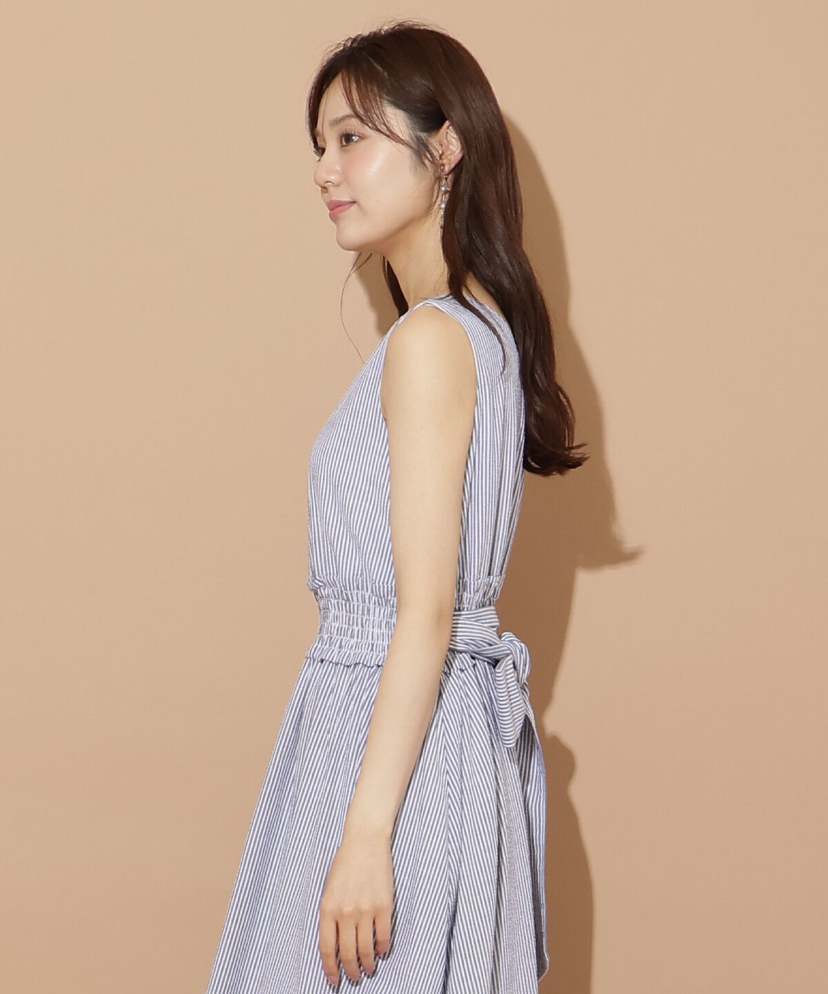 WILLSELECTION「ウエストシャーリングストライプワンピース」|ワンピース|