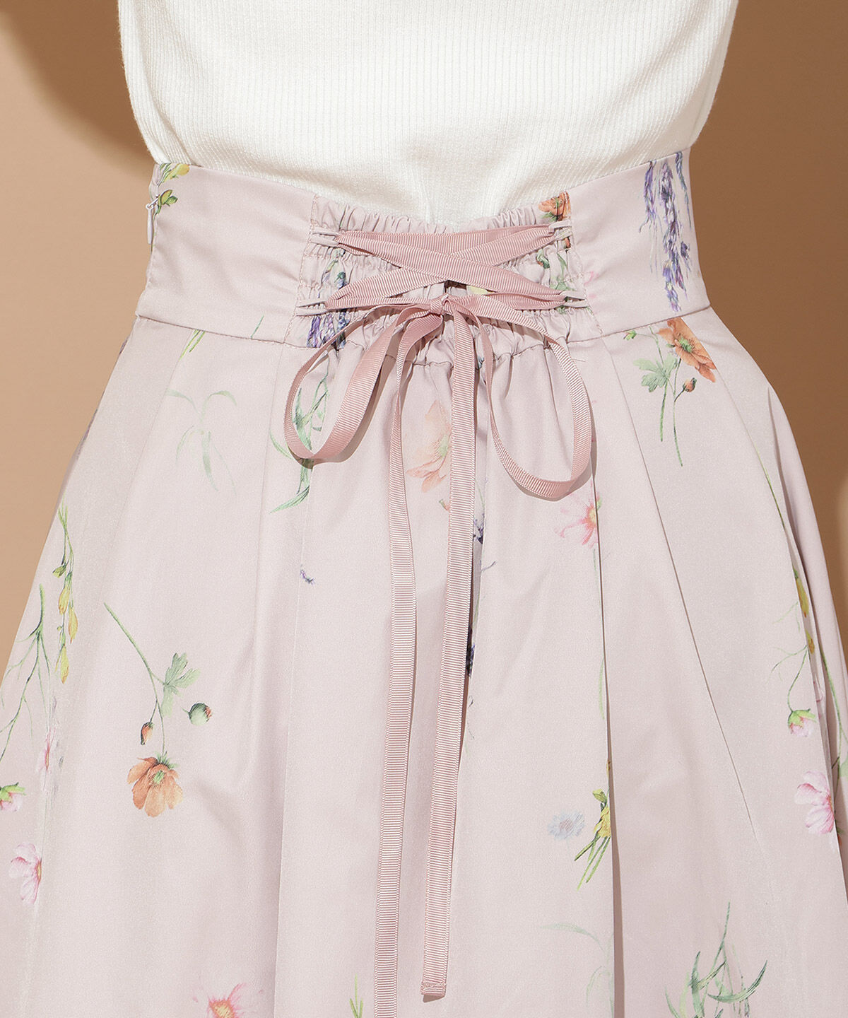 WILLSELECTION「オータムボタニカルフラワータックスカート」|フレア|