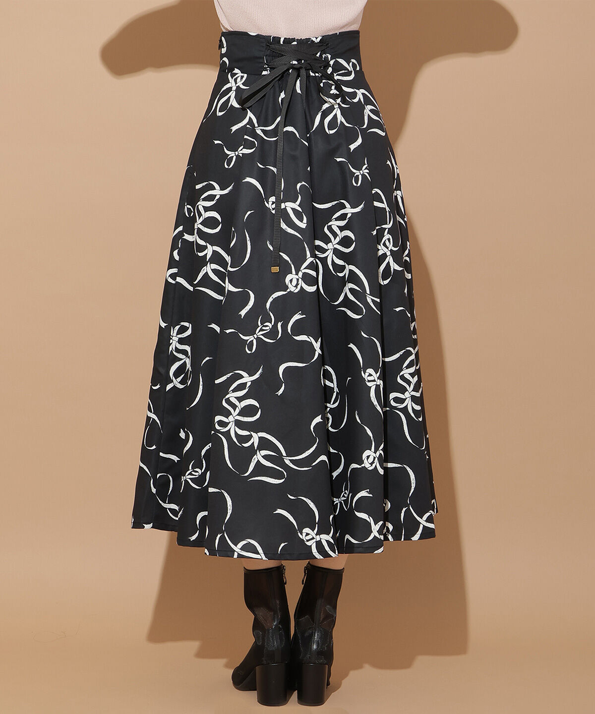 WILLSELECTION「リボンプリントフレアスカート」|フレア|