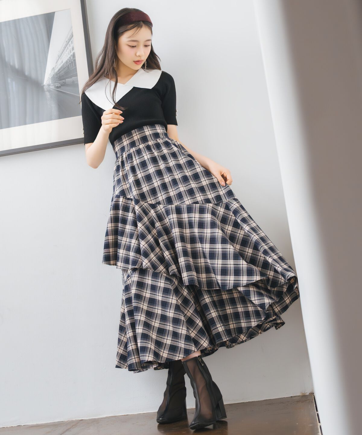 WILLSELECTION「アシメカラーリブニット」|ニット・セーター|