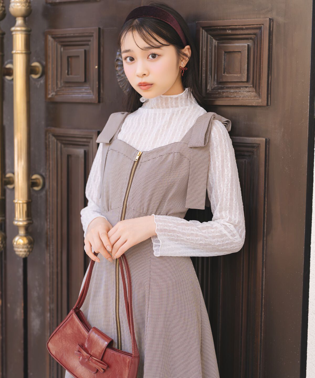 WILLSELECTION「ショルダーリボンフロントZIPワンピース」|ワンピース|